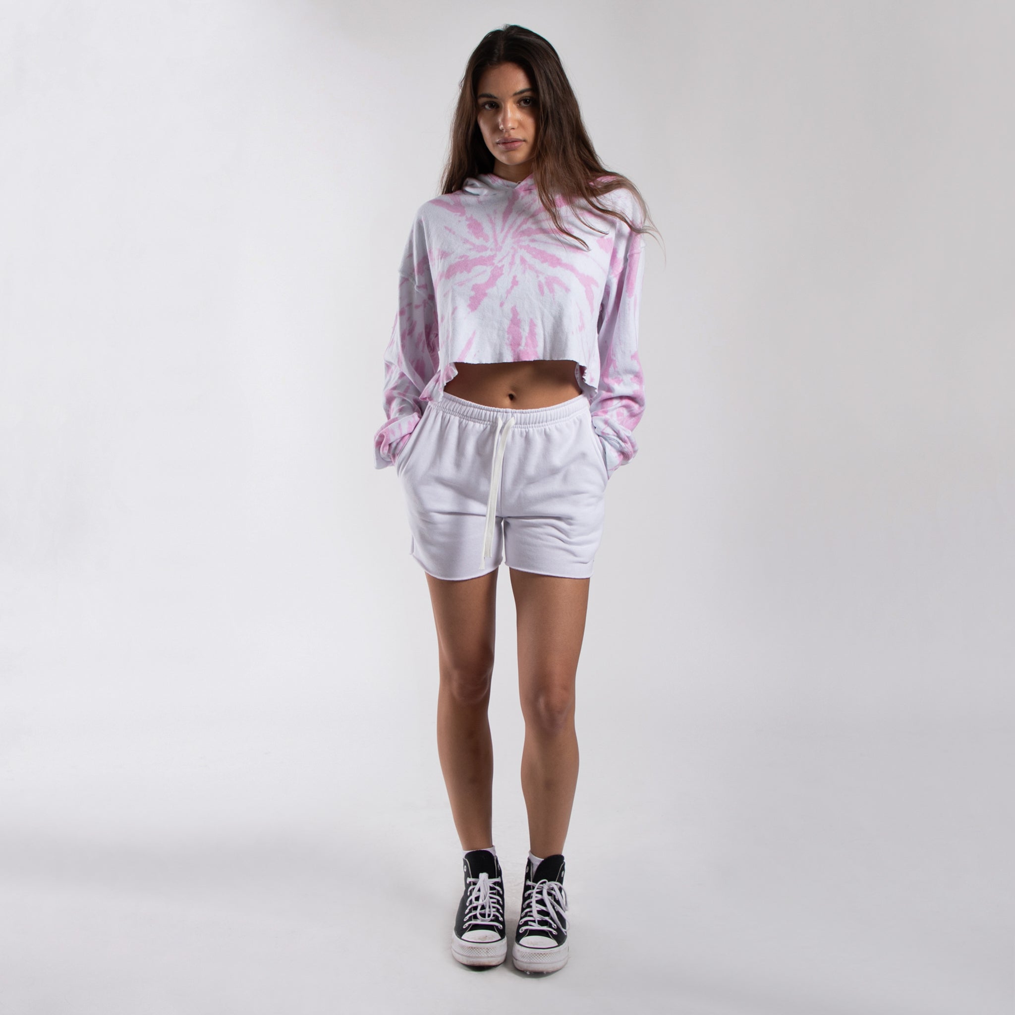 6036TD - Women's Cropped Tie Dye Hoodie-4