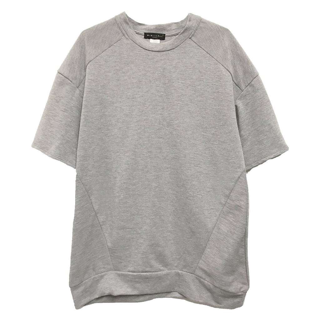 REVERSE FRENCH TERRY TEE- GREY-0